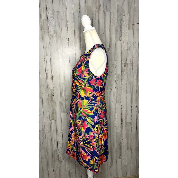 NWT J.CREW Women's Multicolor Botanical Floral Shift Dress Knee Length Size 6 - Picture 4 of 5